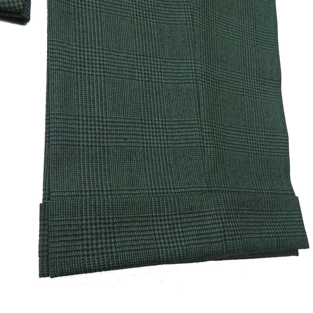 イタリア製赤タグ　ブリオーニ　Romaダブルスーツグレンチェックグリーン50刺繍