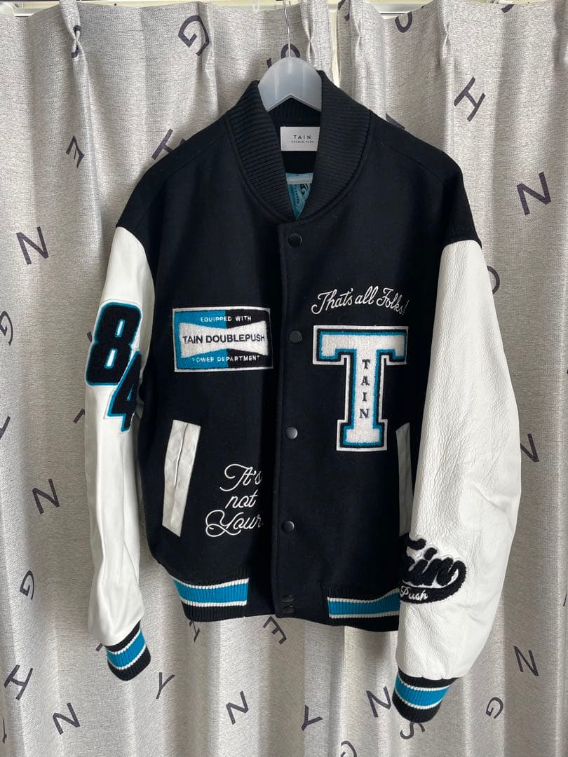 TAIN DOUBLE PUSH スタジャン 黒/白