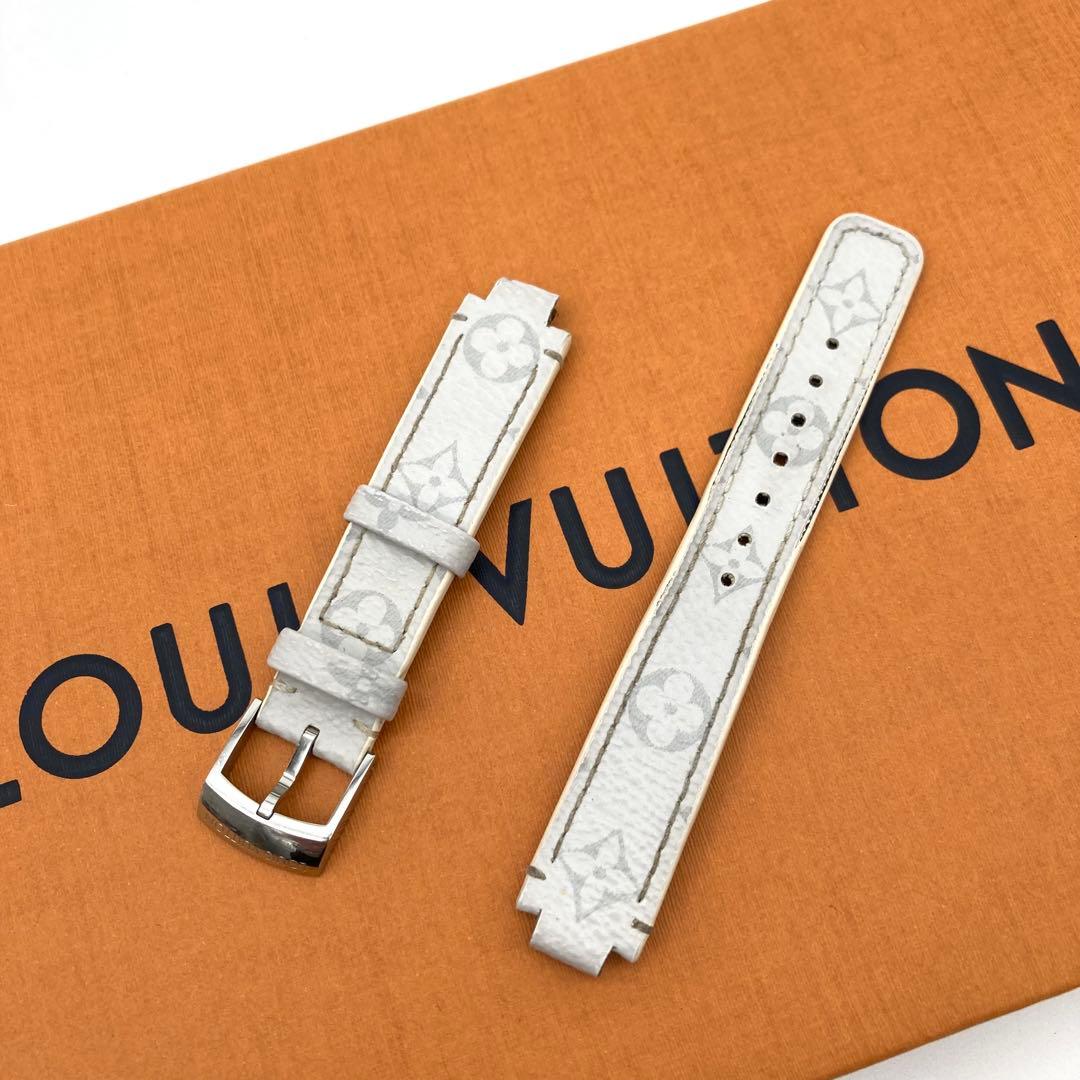 ルイヴィトン タンブール ベルト モノグラム ワンタッチ ホワイト グレー