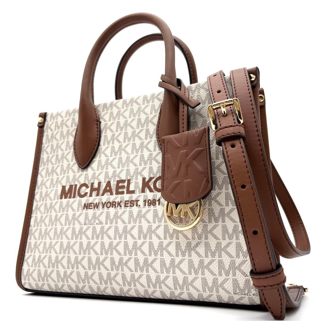 未使用保管品 マイケルコース 2way ショルダーバッグ 総柄 MK ロゴ 茶