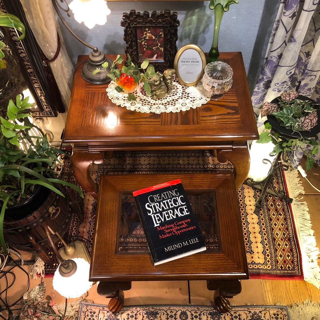 チルヴィンテージ US アンティーク　ネストテーブル　バラ売り可　猫脚