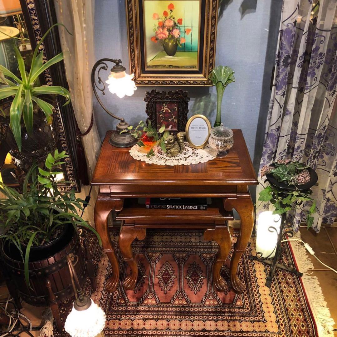 チルヴィンテージ US アンティーク　ネストテーブル　バラ売り可　猫脚