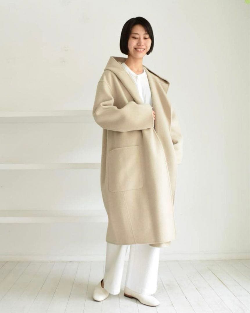 GALERIE VIE ギャルリー　ウールダブルフェイス フーデッドコート