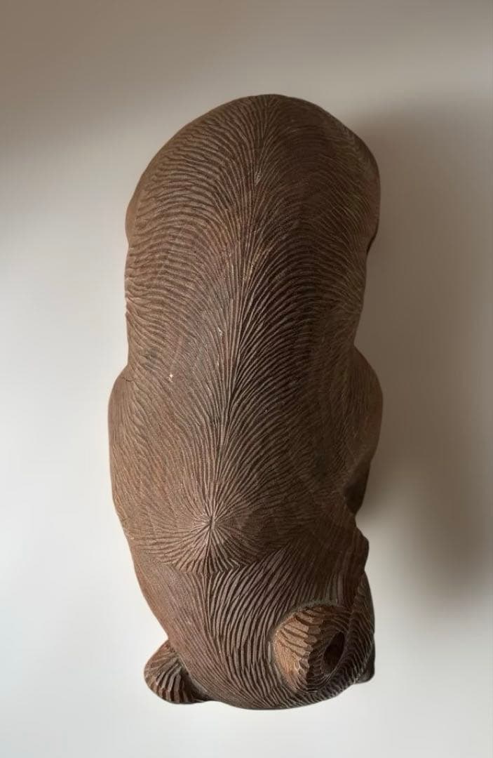 【希少品・2体セット】木彫　熊　座熊　台座付き　加藤貞夫　八雲