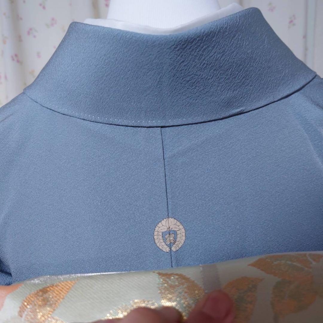 正絹　作家　紋付き　色無地　フルセット　フォーマル　フ7-11