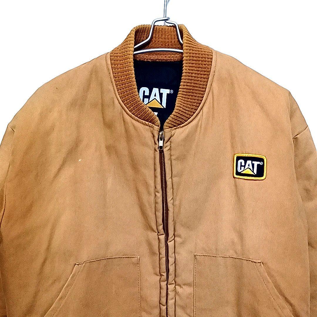 みてみて80s90s★CATブラウンダックキルティング中綿ジャケット