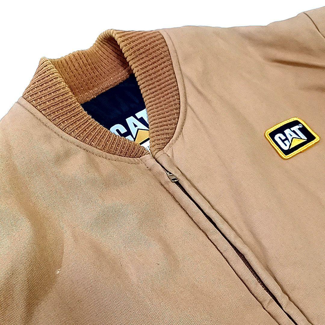 みてみて80s90s★CATブラウンダックキルティング中綿ジャケット