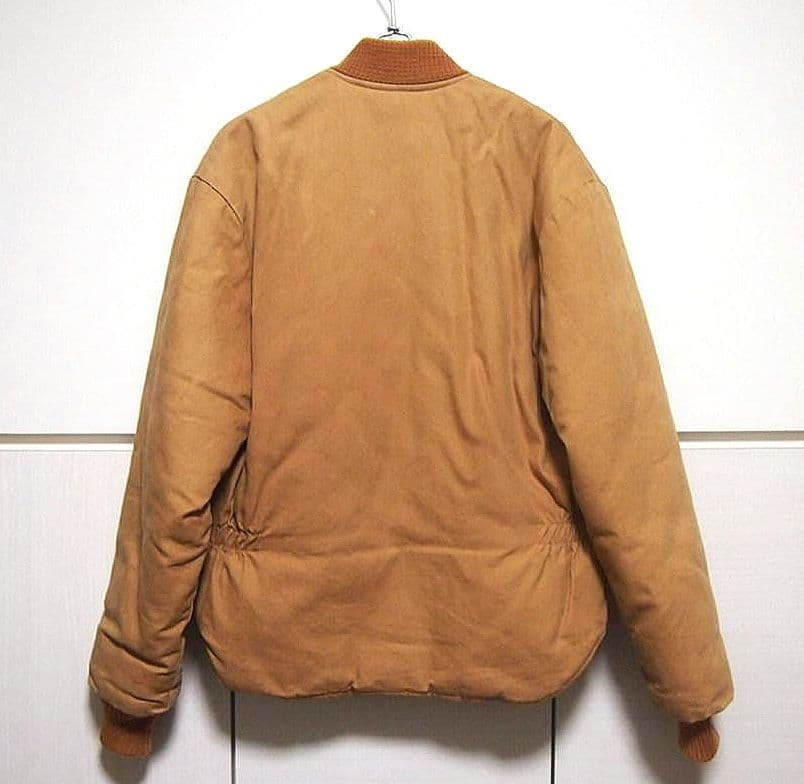 みてみて80s90s★CATブラウンダックキルティング中綿ジャケット