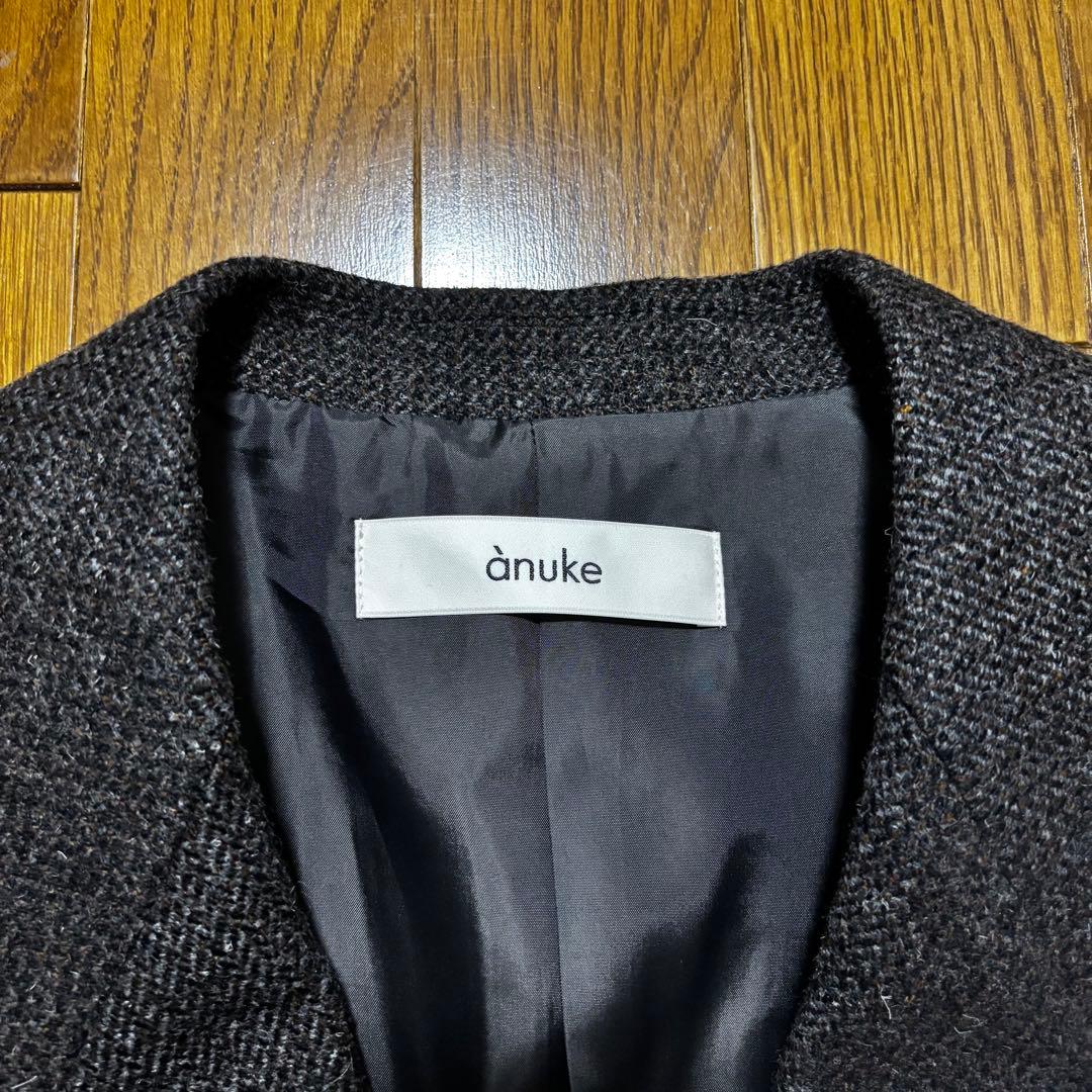 anuke Herringbone Wool Jacket ブラウン 36