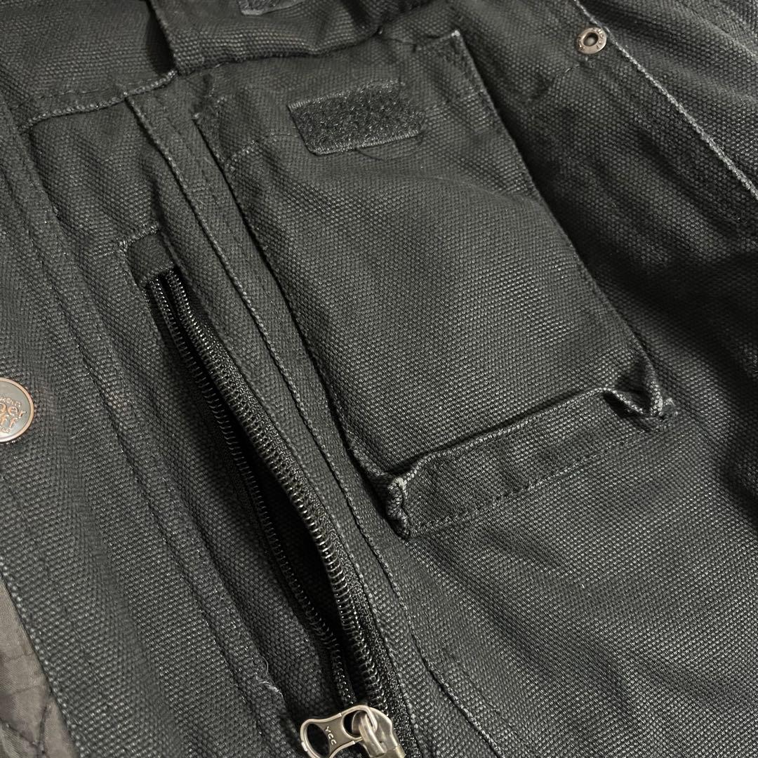 SUPER TUFF ダック生地ワークジャケット Lキルティング襟コーデュロイ