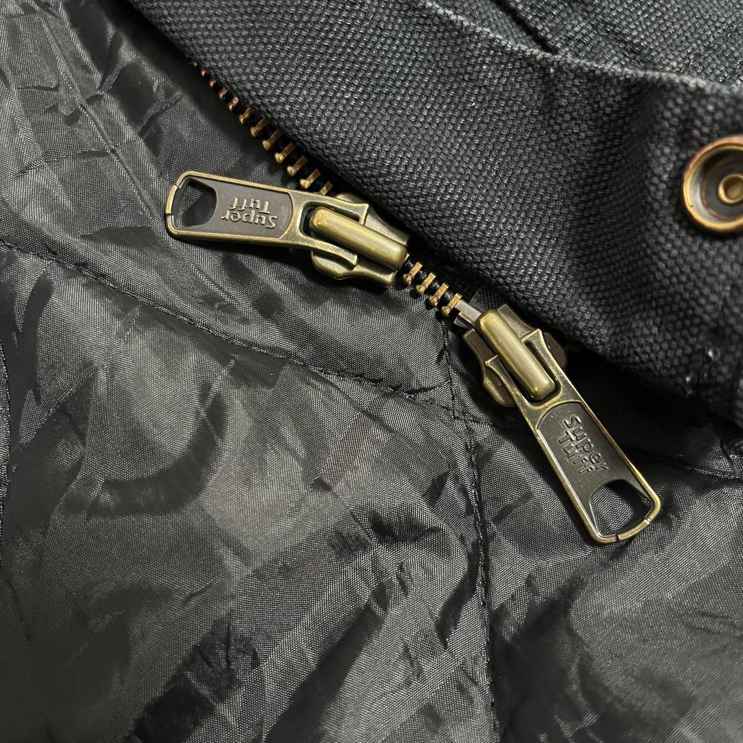 SUPER TUFF ダック生地ワークジャケット Lキルティング襟コーデュロイ