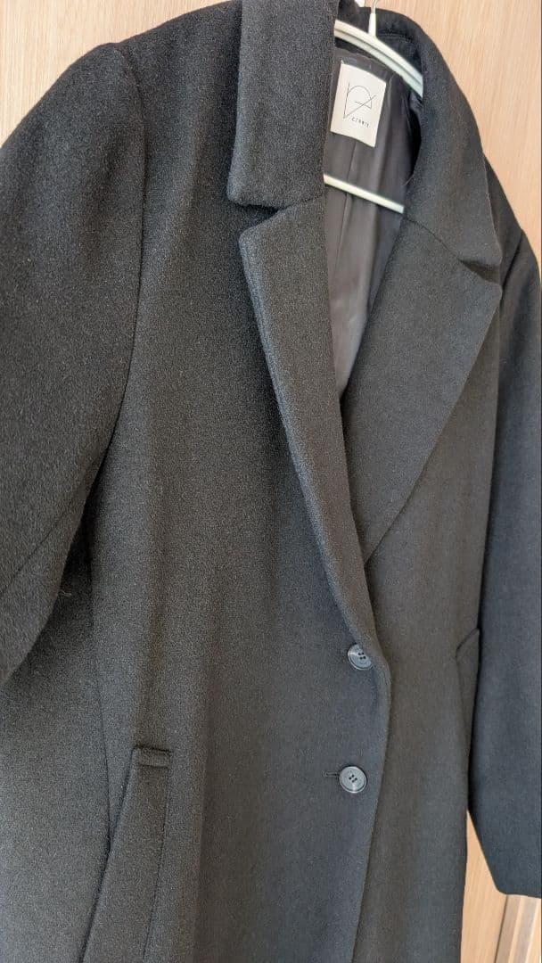 crewre アジャスタブルウールロングコート ink black サイズ3