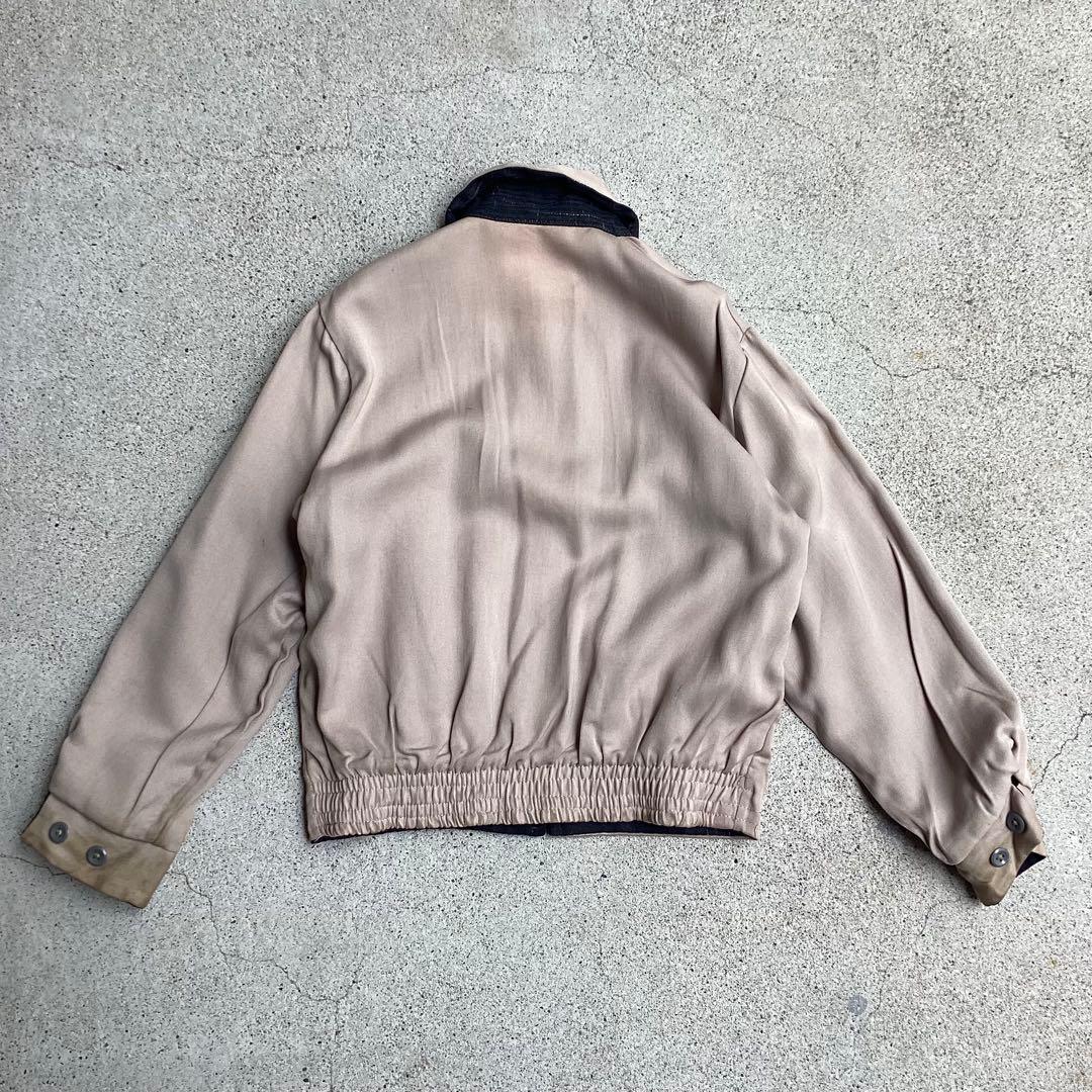 Kids 50s U.S.VINTAGE レーヨンギャバジンJKT 黒 カスリ