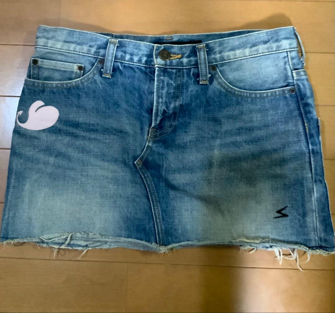 undercover scab デニムスカート　クラッシュ