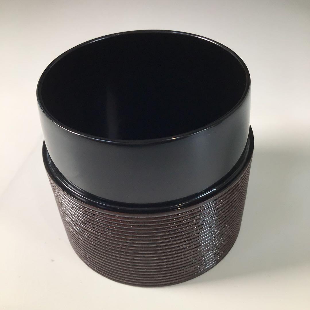 Ｒ８０５　棗　『中村湖彩作』『溜塗』『面朱松葉蒔絵』『中次棗』　共箱　茶道具