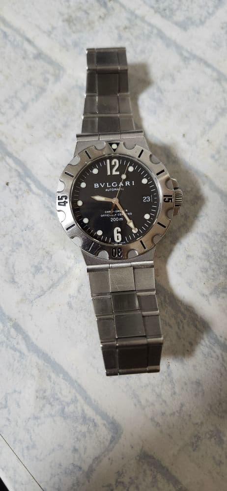 BVLGARI ディアゴノ スクーバ デイト メンズ 不動