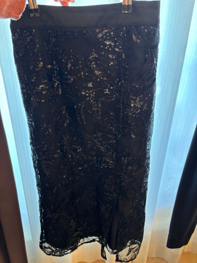 Leja シアーパフスリーブ花柄ドレス 2点セット