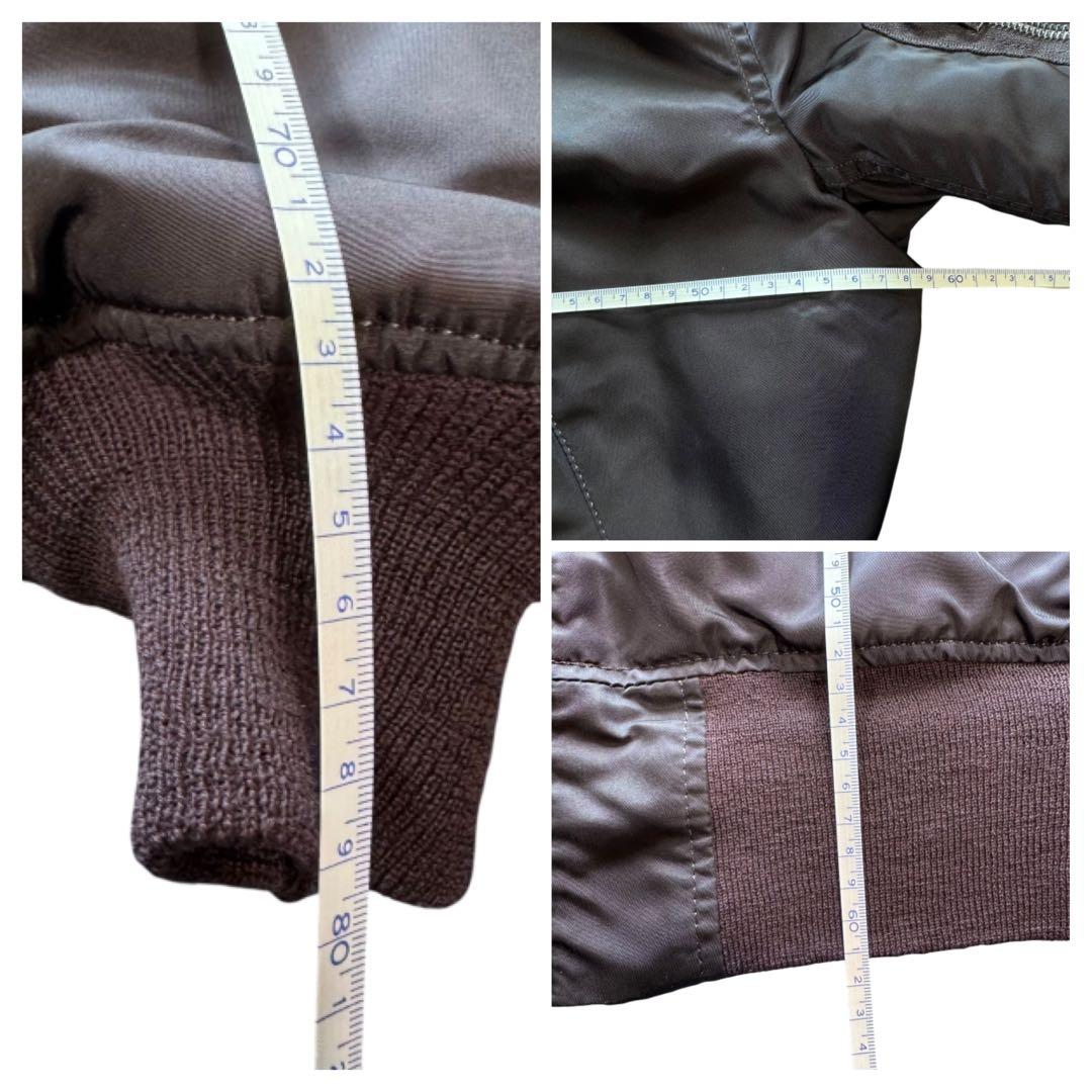 美品 90s USA製 ALPHA MA-1 グランドクルー ネイビー S