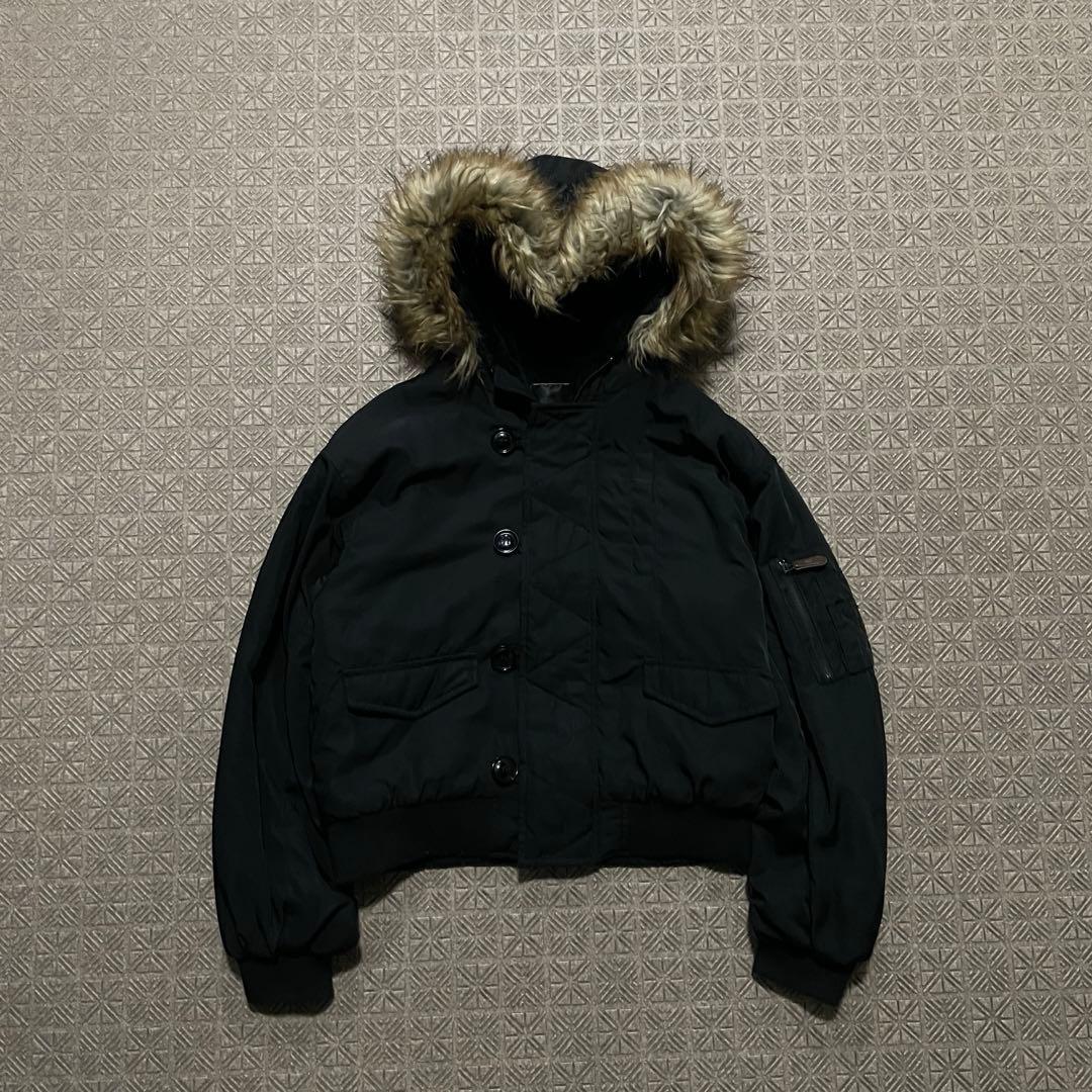 Y2K N2B OPIUM 短丈 フライト ボンバージャケット ファーフード73