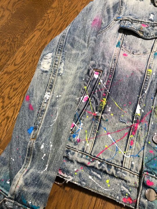 AMIRI GRAFFITI NEON TRUCKER デニムジャケット XS