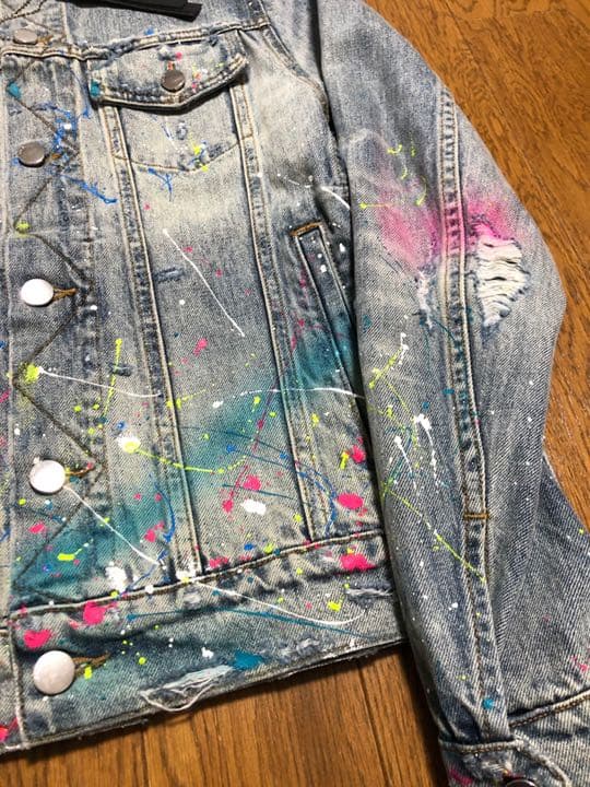 AMIRI GRAFFITI NEON TRUCKER デニムジャケット XS