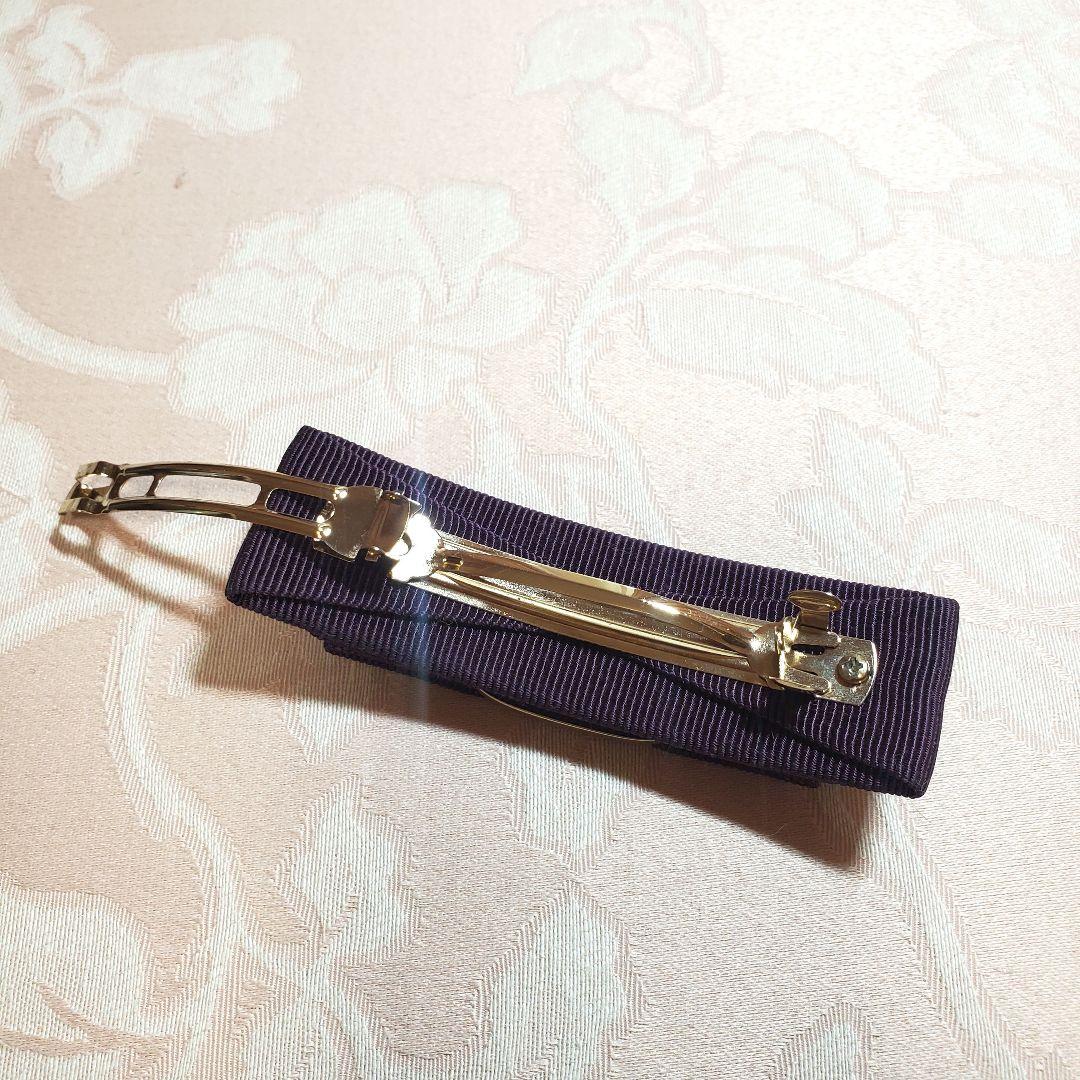 【美品】フェラガモ バレッタ　ヴァラ パープル　紫　ヘアピン