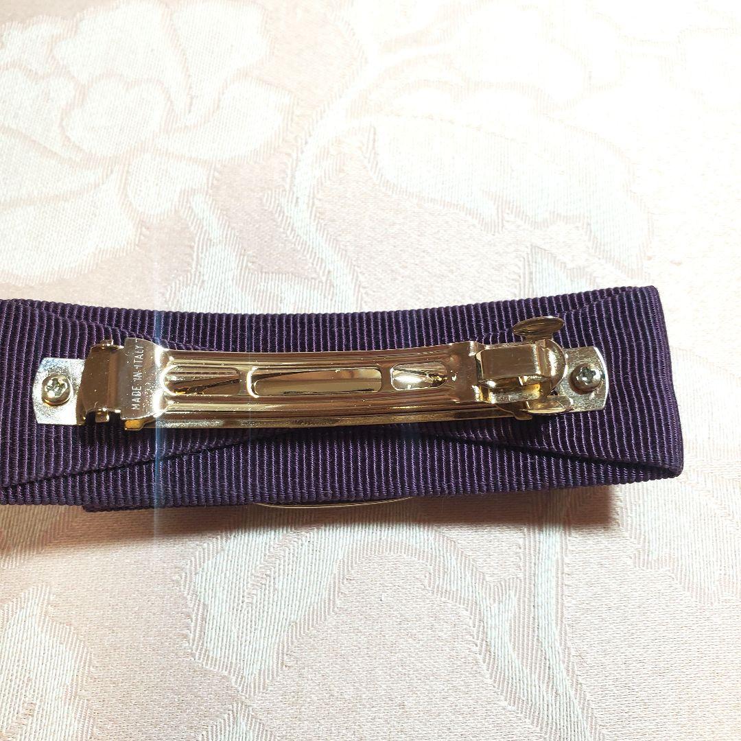 【美品】フェラガモ バレッタ　ヴァラ パープル　紫　ヘアピン