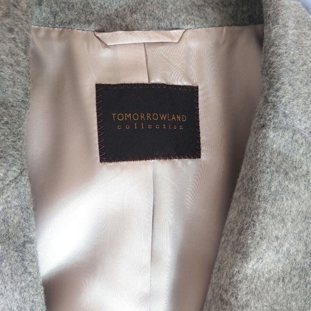 【美品】トゥモローランド★グレー ダブルブレスト ロングコート
