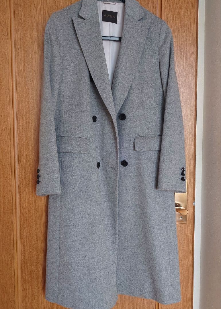 【美品】トゥモローランド★グレー ダブルブレスト ロングコート