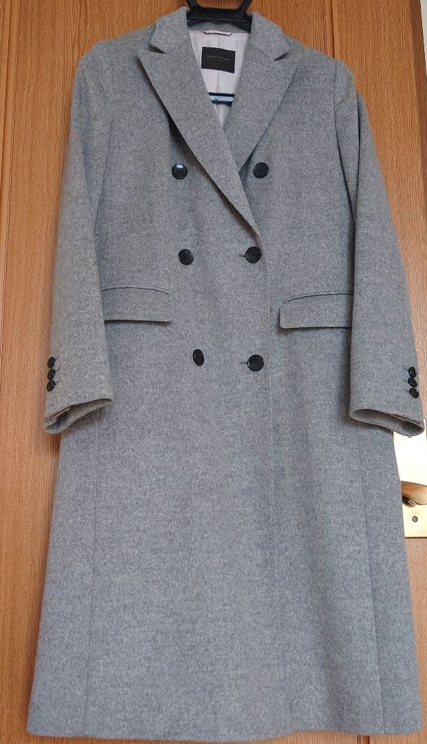 【美品】トゥモローランド★グレー ダブルブレスト ロングコート