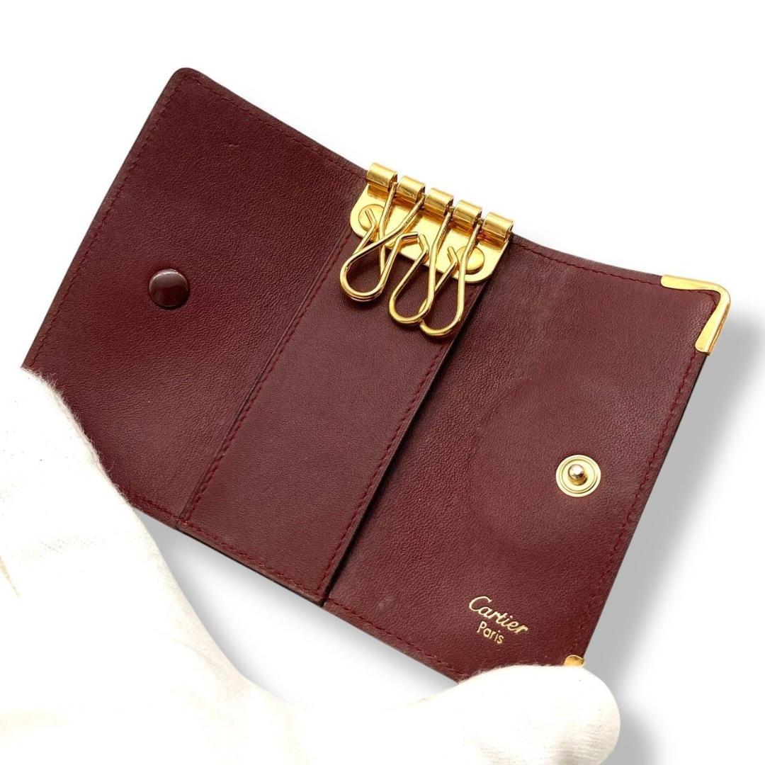 カルティエ マストライン レザー ボルドー 4連キーケース 未使用 70206