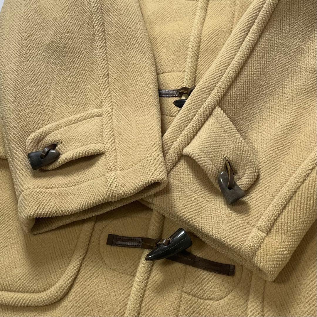 緑タグ グレンフェル ヘリンボーン ダッフルコート 英国製 キャメル メンズ34