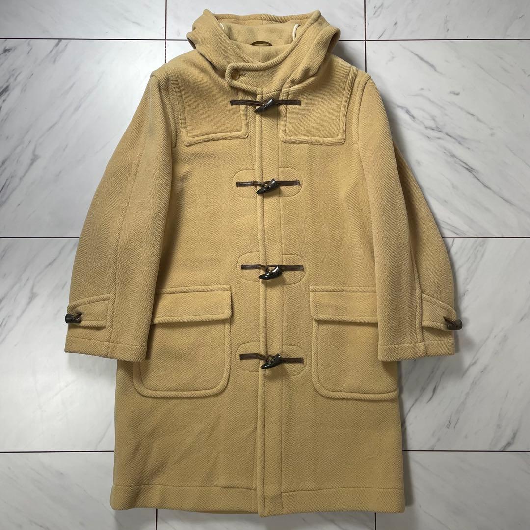 緑タグ グレンフェル ヘリンボーン ダッフルコート 英国製 キャメル メンズ34