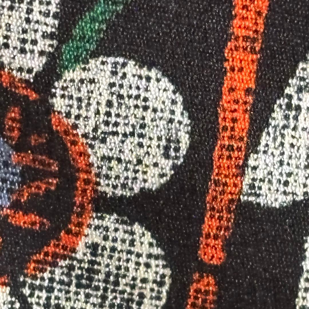 【振袖】 個性的な花模様 市松紋様 着物 袷 小振袖 身丈約159cm