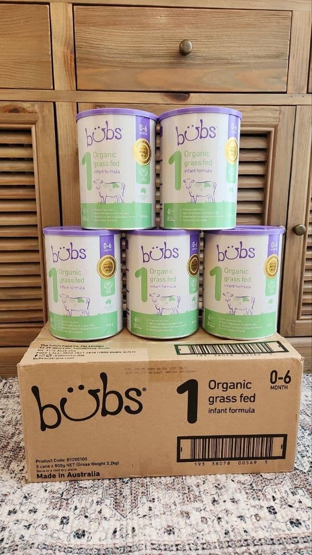 Bubs Organic 粉ミルク ステップ1（0〜6カ月）800×5缶セット