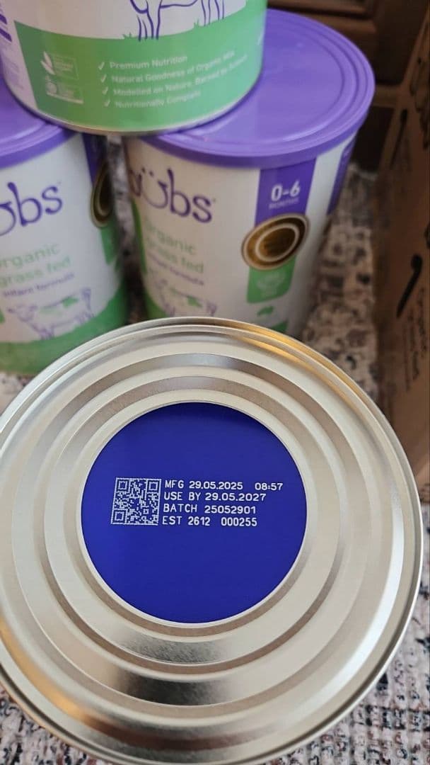 Bubs Organic 粉ミルク ステップ1（0〜6カ月）800×5缶セット