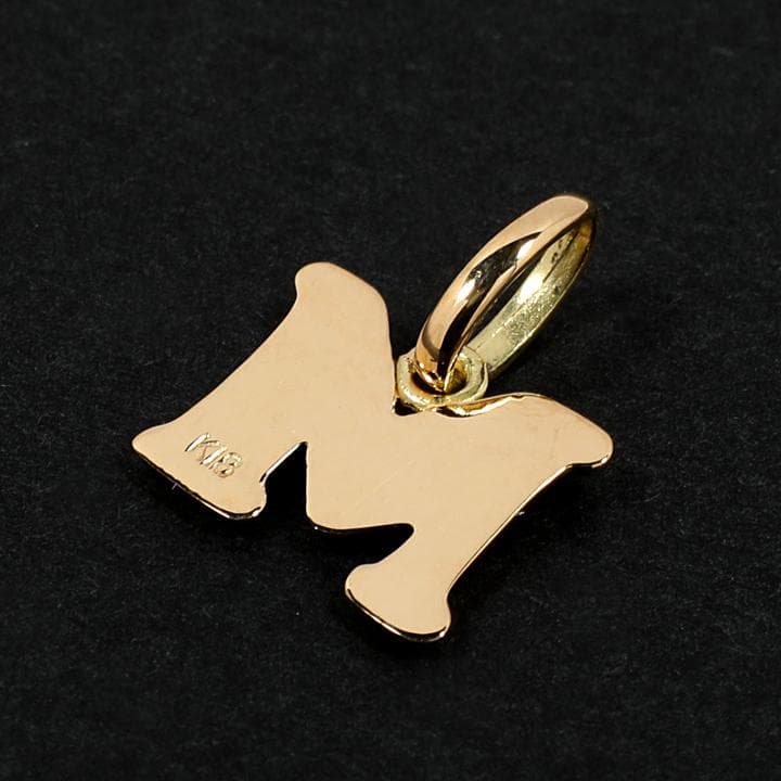 18金 イニシャル アルファベット ペンダント トップ ヘッド M m 新品