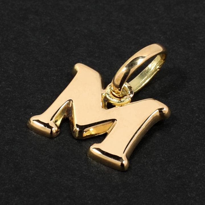 18金 イニシャル アルファベット ペンダント トップ ヘッド M m 新品