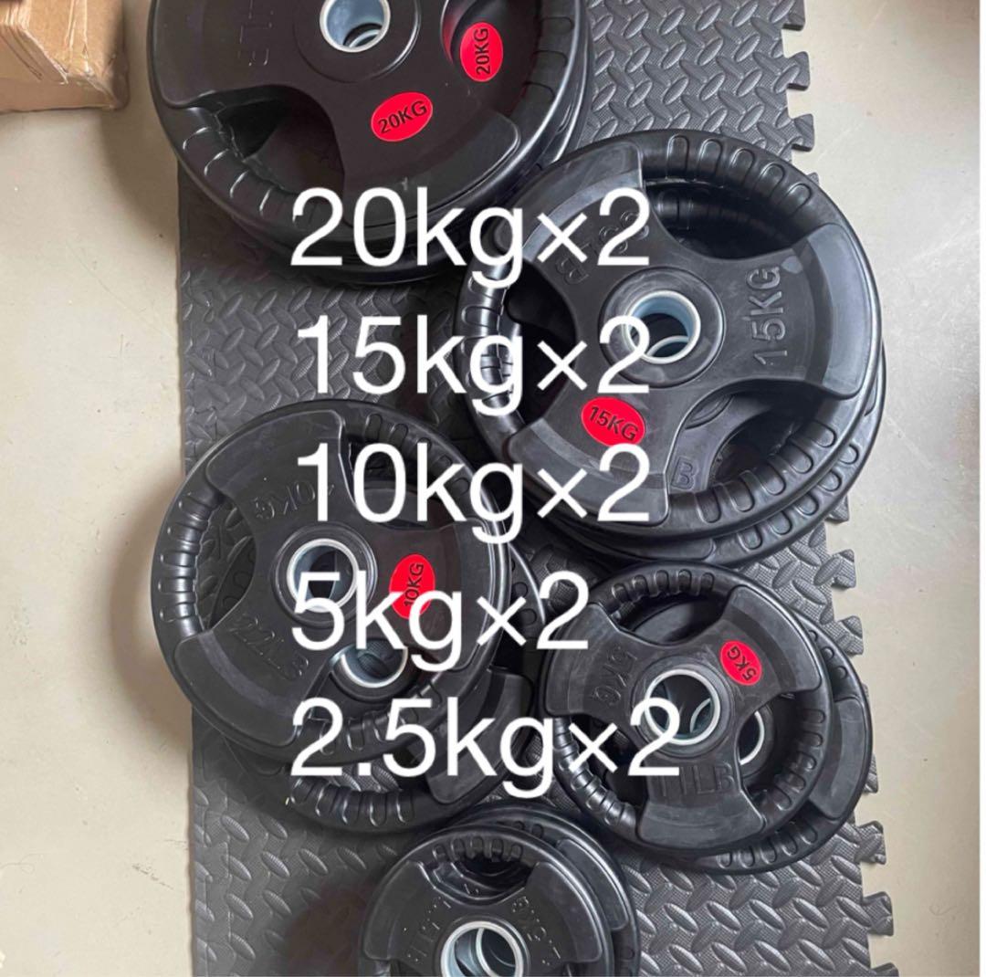 バーベルプレート［105kgセット］ラバー オリンピックシャフト Φ50mm