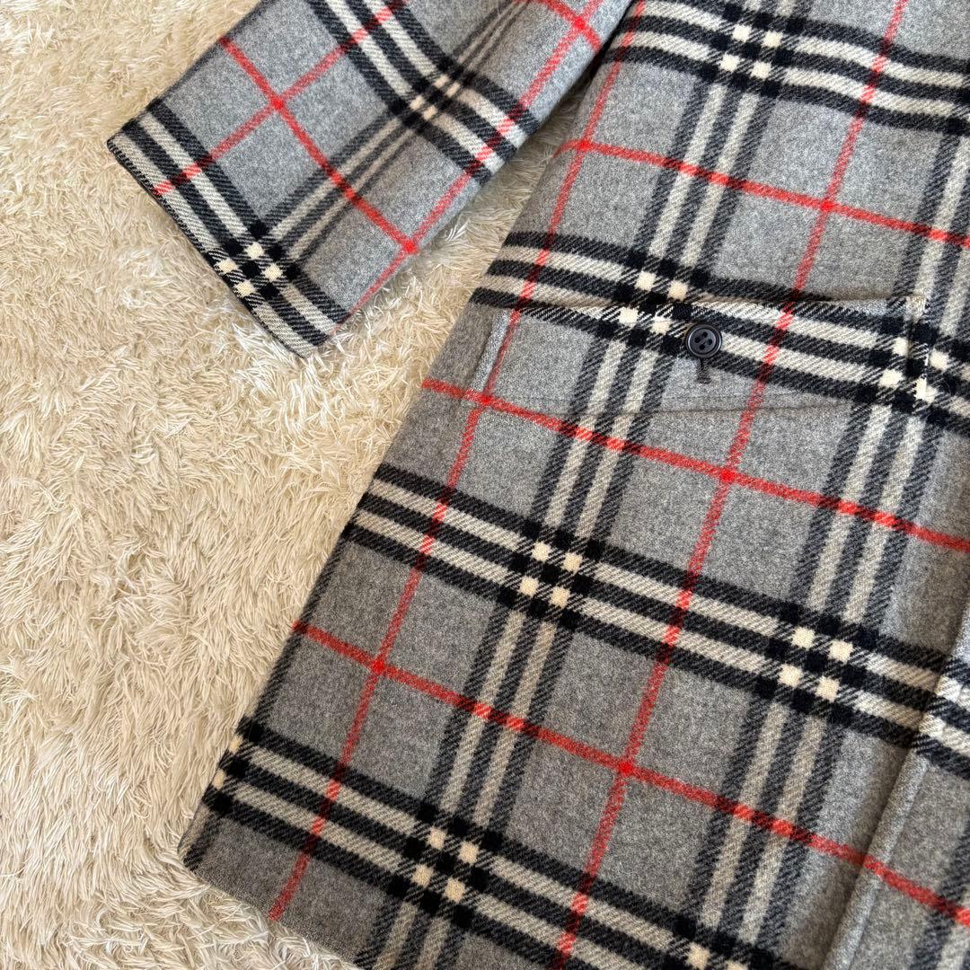 ❤️人気◆バーバリー ダブルフェイス リバーシブル コート ラムウール グレー