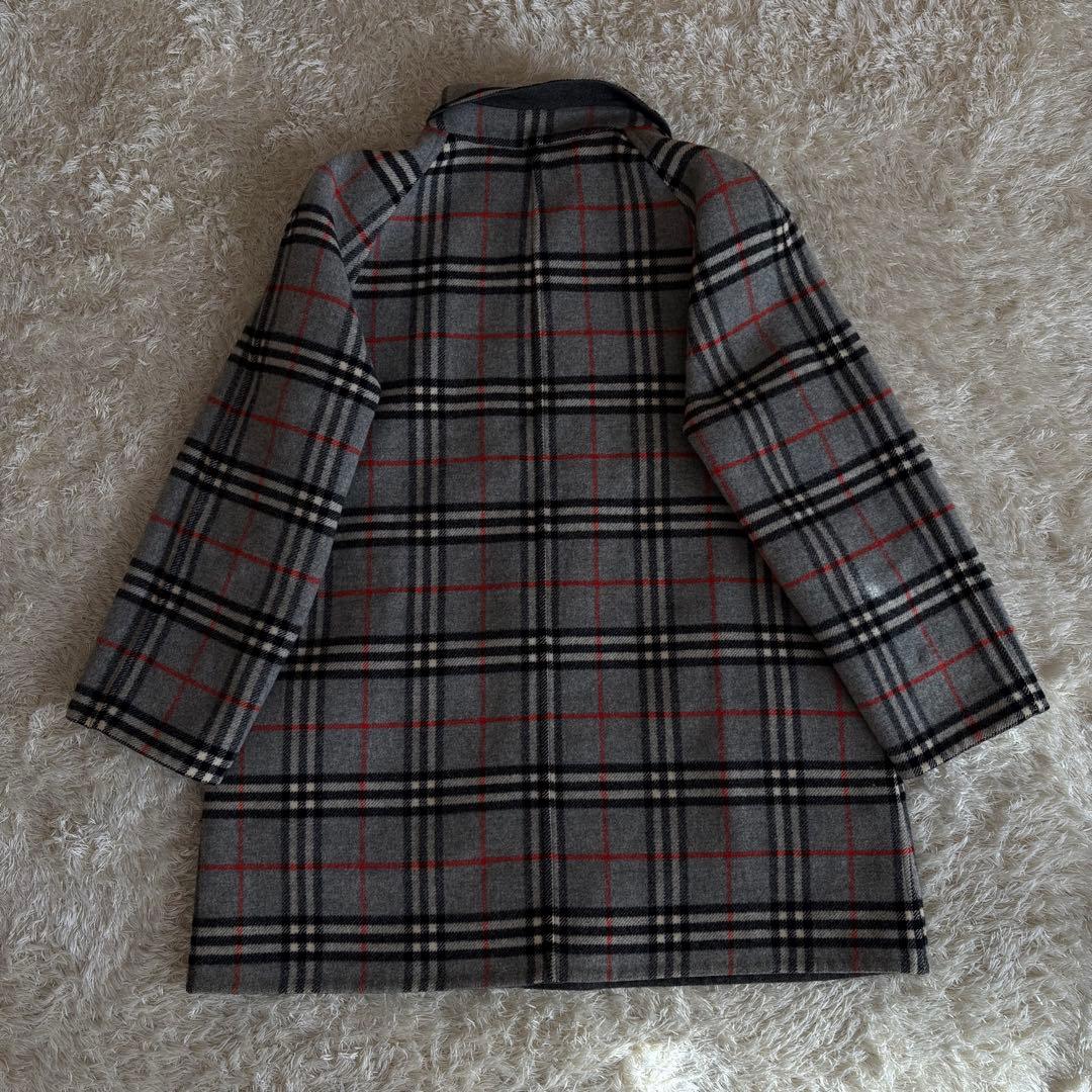 ❤️人気◆バーバリー ダブルフェイス リバーシブル コート ラムウール グレー