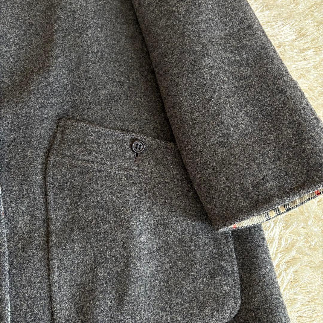 ❤️人気◆バーバリー ダブルフェイス リバーシブル コート ラムウール グレー