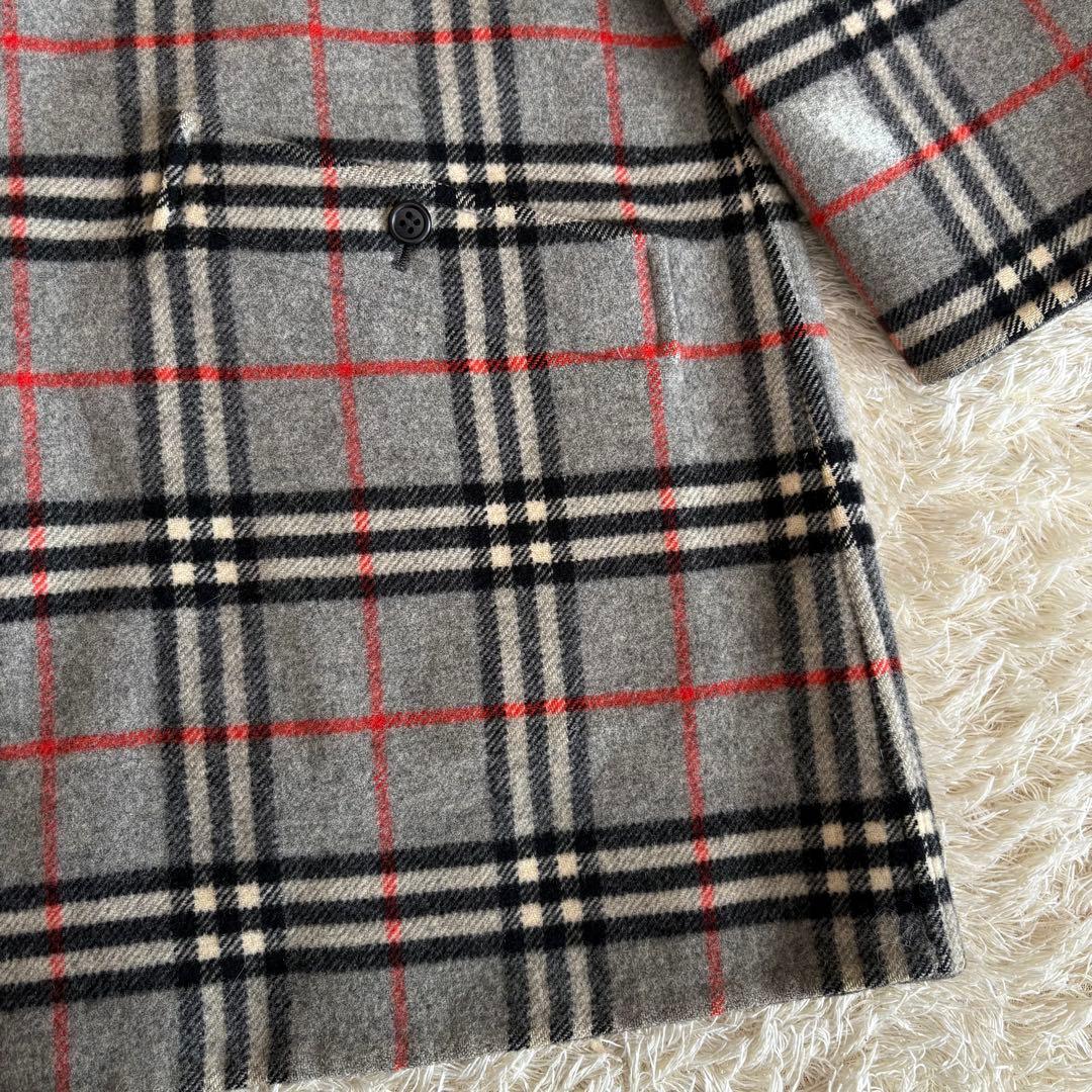 ❤️人気◆バーバリー ダブルフェイス リバーシブル コート ラムウール グレー