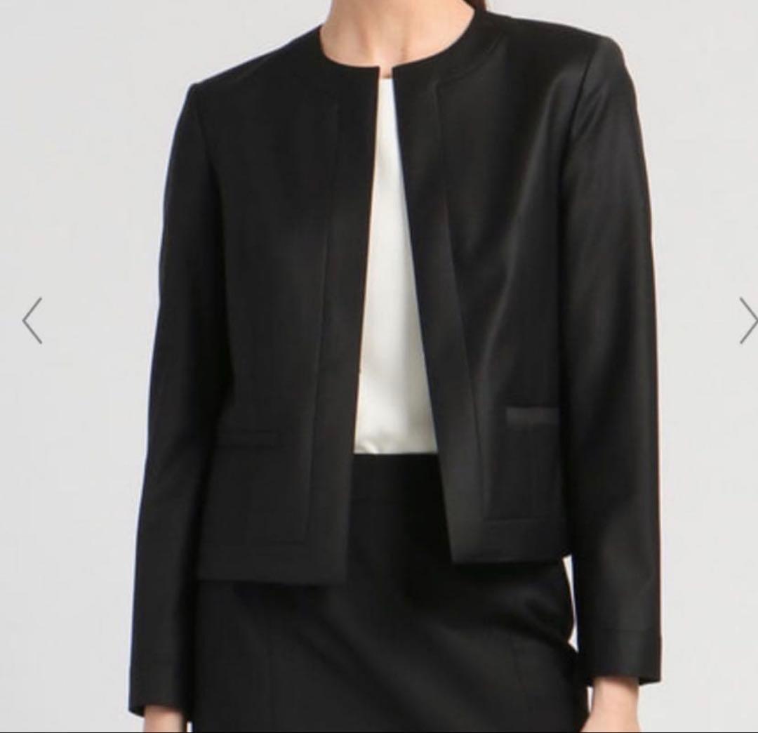 美品 セオリーリュクス Executive Nikkia ノーカラージャケット