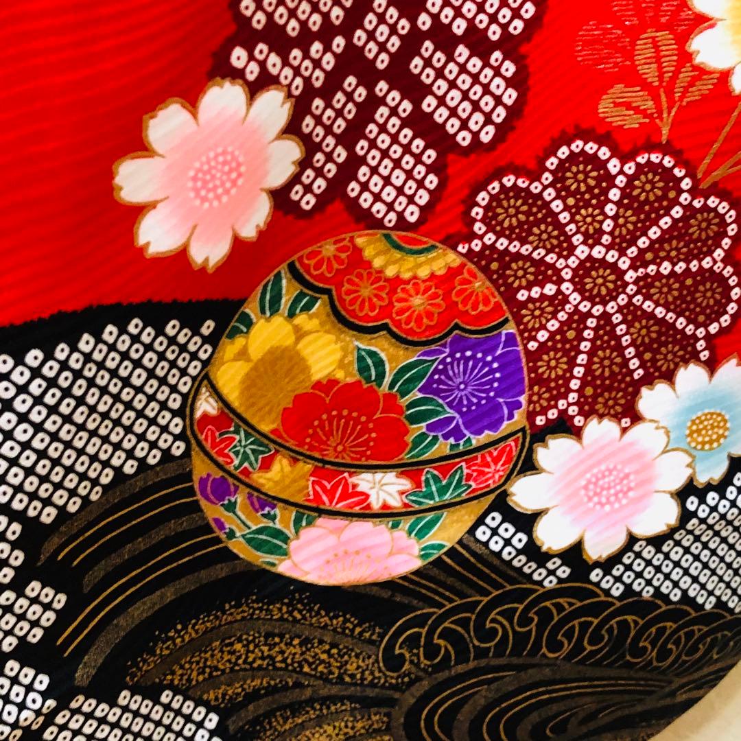 七五三七歳‼️完全フルセット‼️人気赤地に絞り柄豪華❤️か金彩金箔煌びやか際立つ