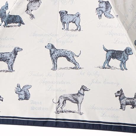新作 Aquascutum アンティーク犬図鑑 晴雨兼用傘 折りたたみ傘 UV