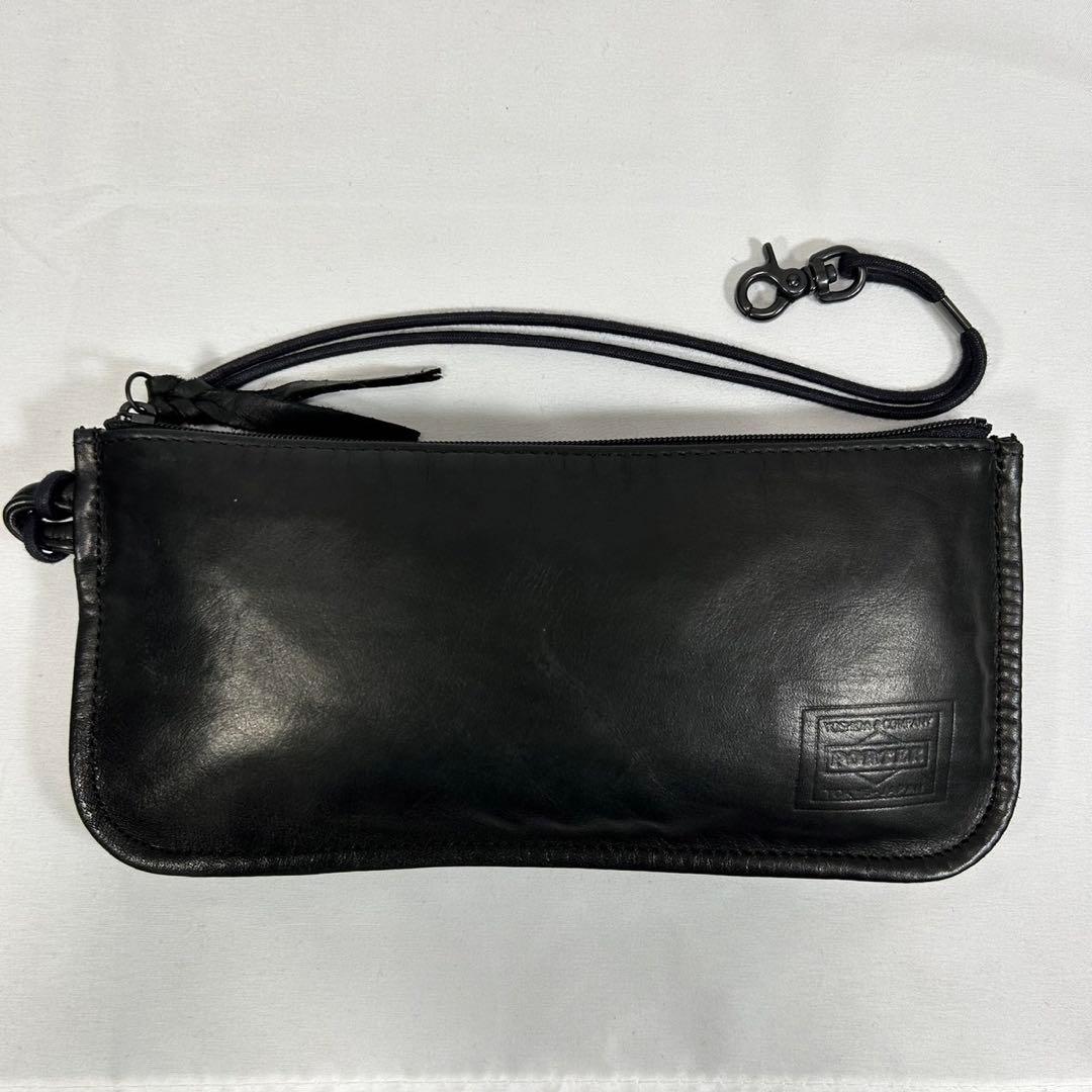 【極美品/ポーチ付】ポーター フランク 2way ボストンバッグ レザー 黒