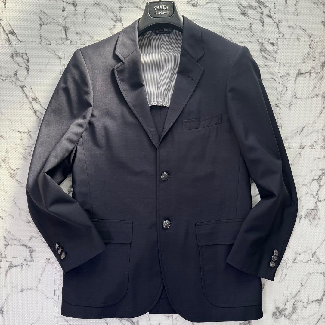 極美品◎ブルックスブラザーズ　テーラードジャケット　銀ボタン　紺ブレ　モヘヤ混