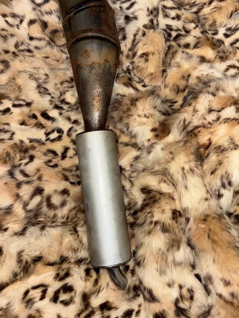 マフラー 排気管 中古 美品 積炭なし シルバー/ブラック 22mm