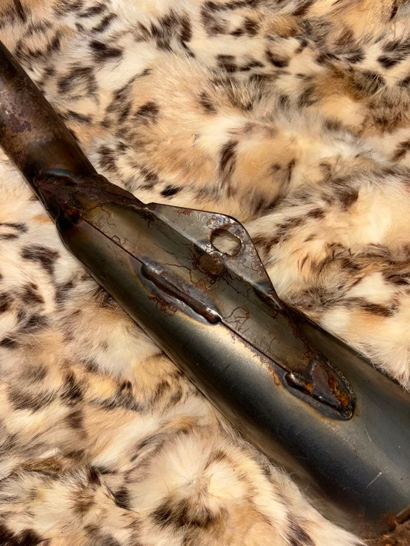 マフラー 排気管 中古 美品 積炭なし シルバー/ブラック 22mm